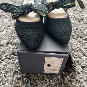 Rothy's Green and Point Flats with Bow Detail